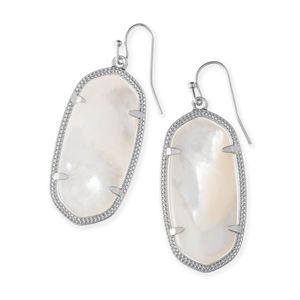 Elle Silver Drop Earrings Ivory Mother-of- Pearl